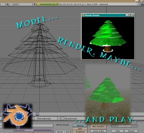 NeverBlender crappy pine demonstration